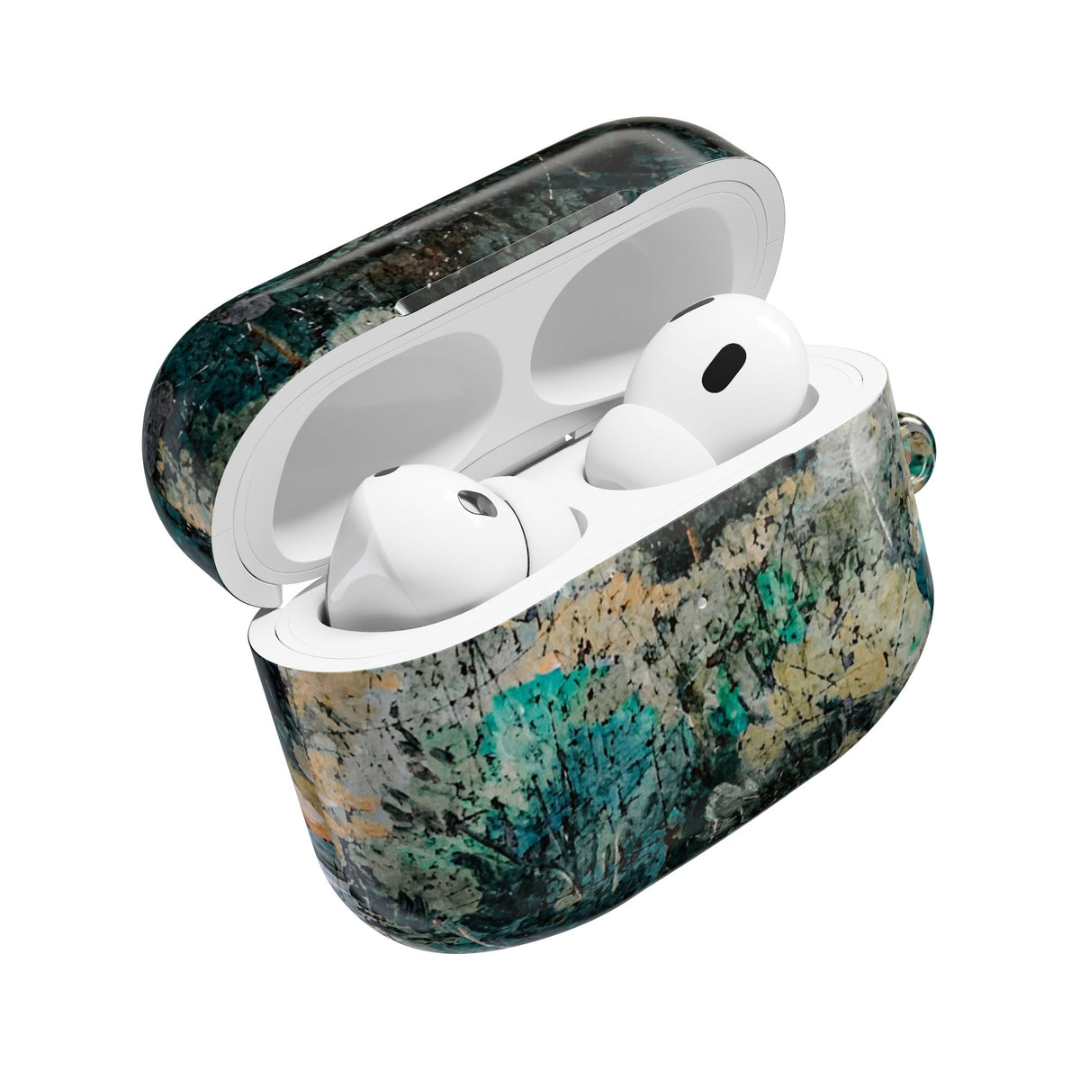 Marbled Forest AirPod Case — Green Teal Abstract Protective Cover