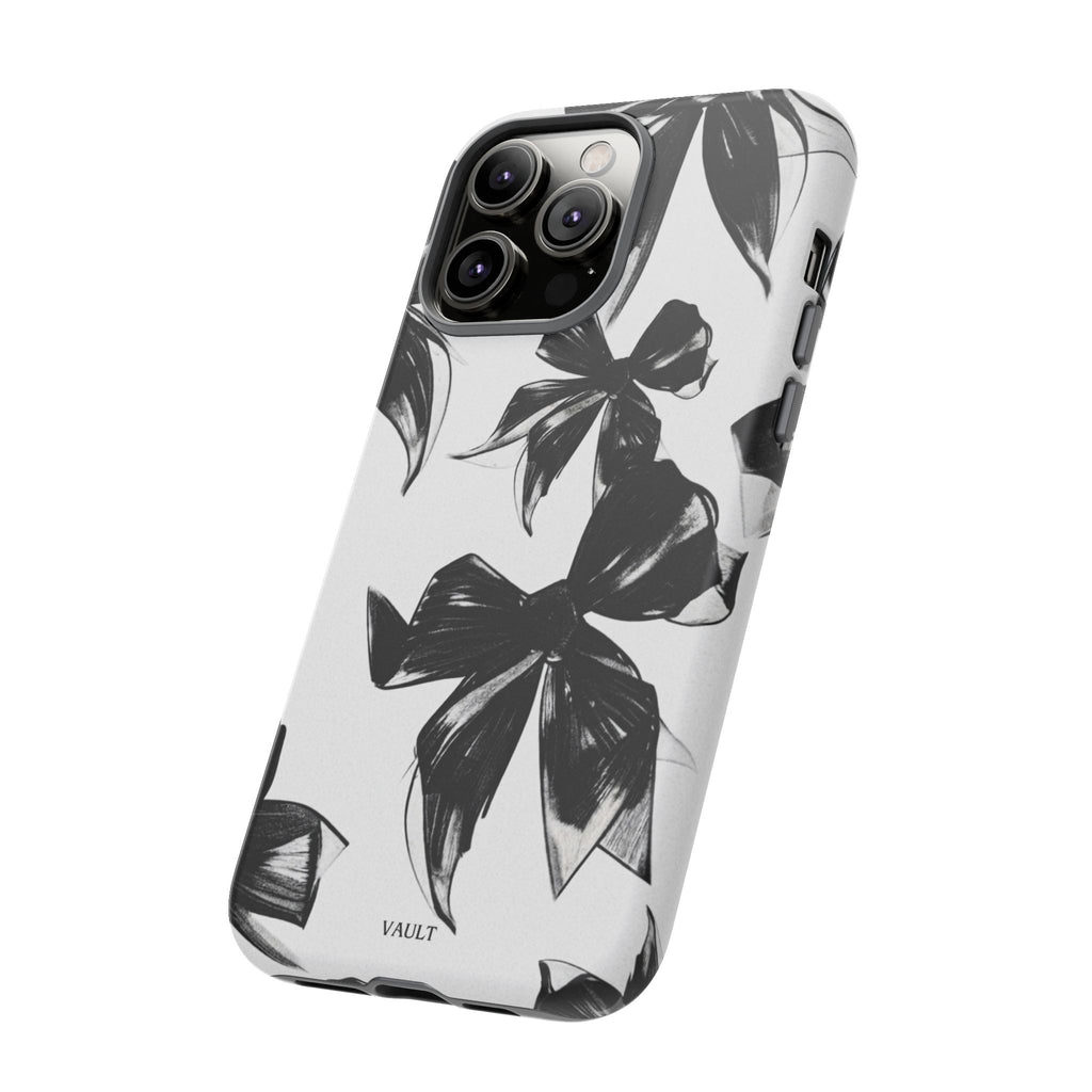 Floral Brushstroke Phone Case — Black & White Botanical Tough Case