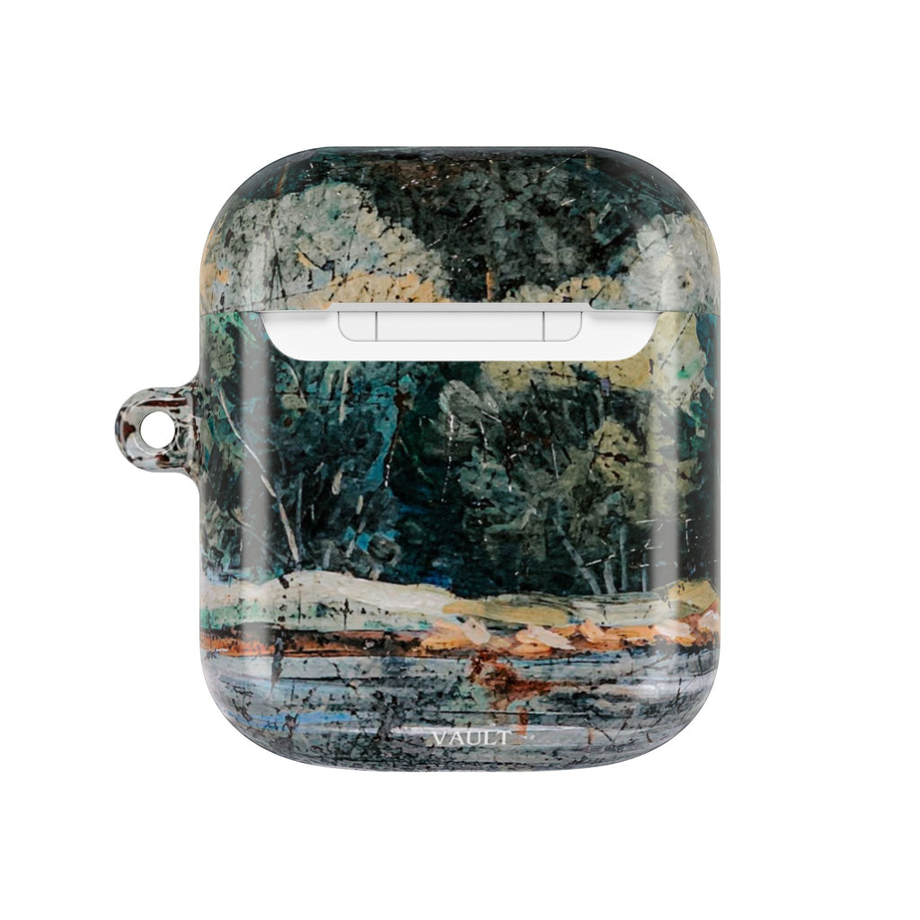 Marbled Forest AirPod Case — Green Teal Abstract Protective Cover