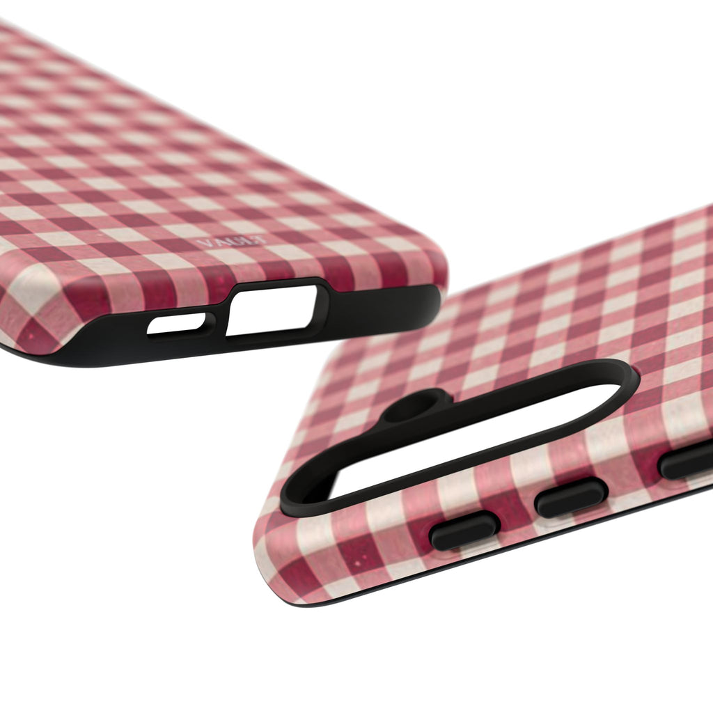 Gingham Phone Case — Red Plaid Tough Case