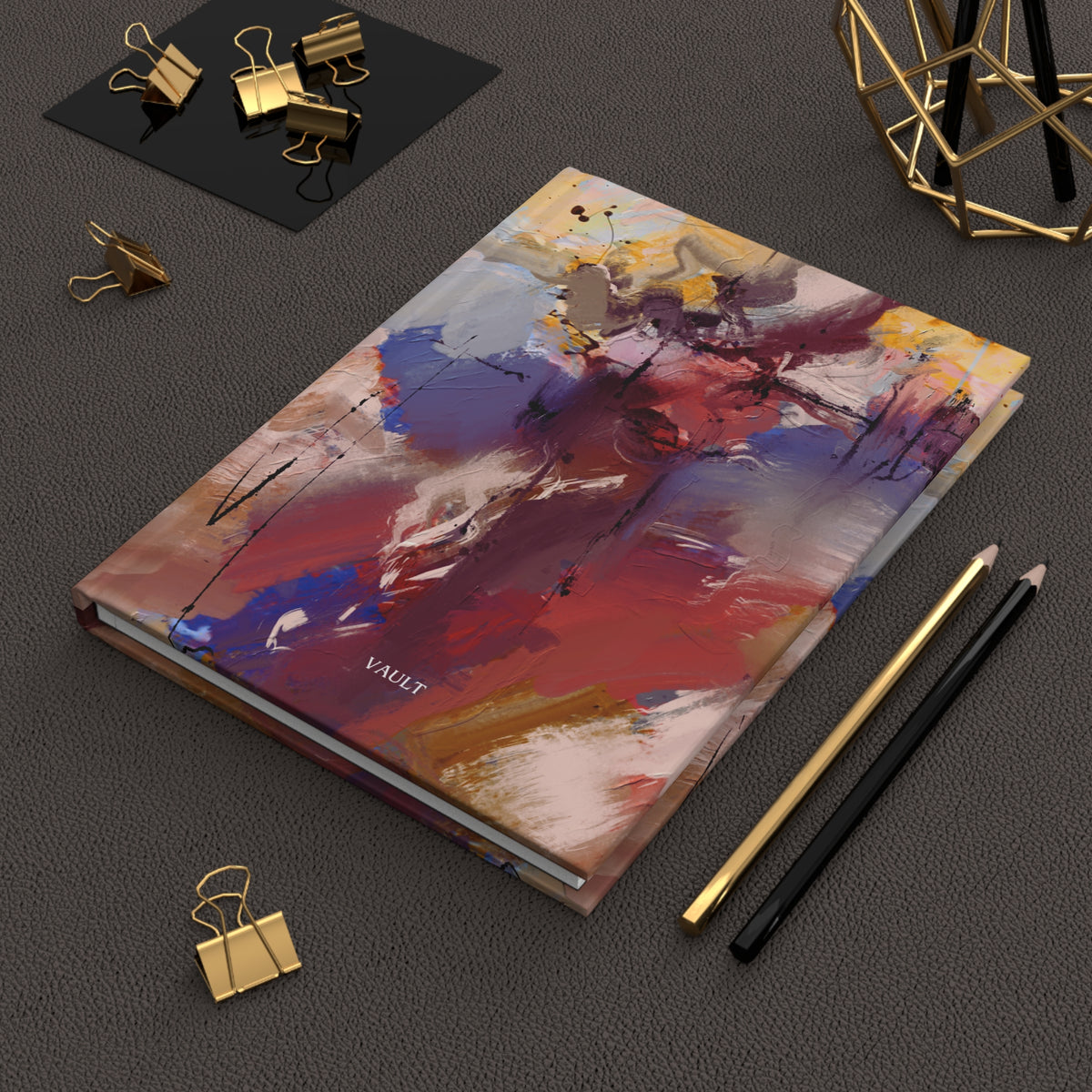 Abstract Color Burst Hardcover Journal — VAULT Matte Notebook for Artists & Creatives
