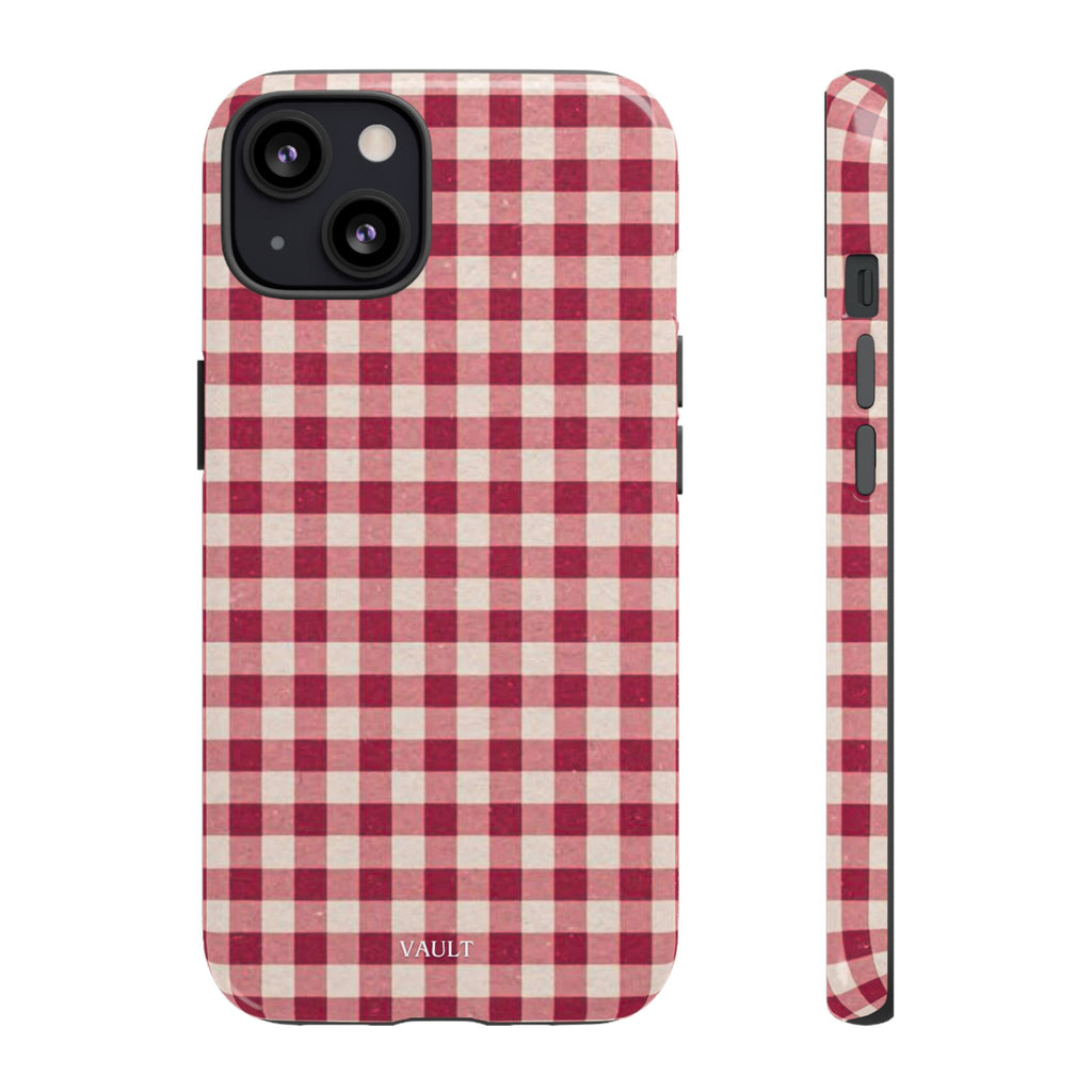 Gingham Phone Case — Red Plaid Tough Case