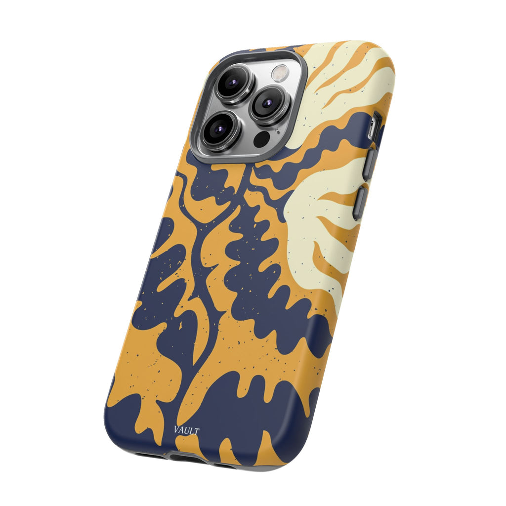 Bold Abstract Floral Phone Case (Navy & Mustard)