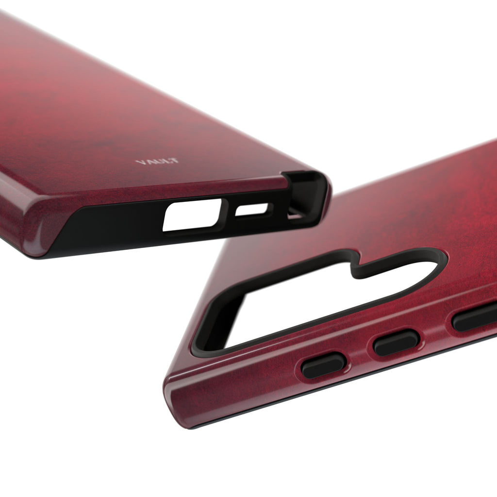 Red Leather Texture Phone Case Impact-Resistant Case