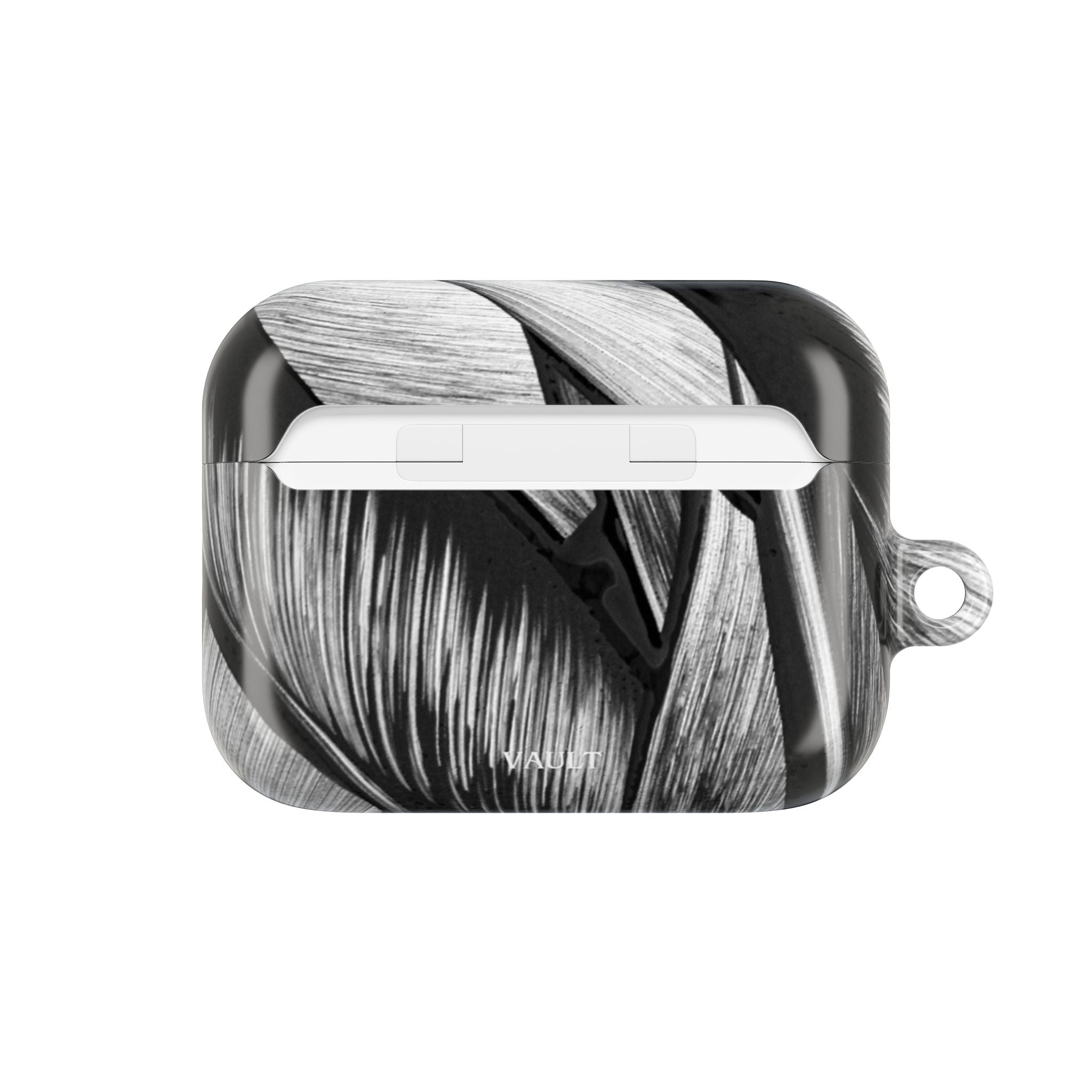 AirPod Case — Monochrome Tropical Leaf Protective Cover