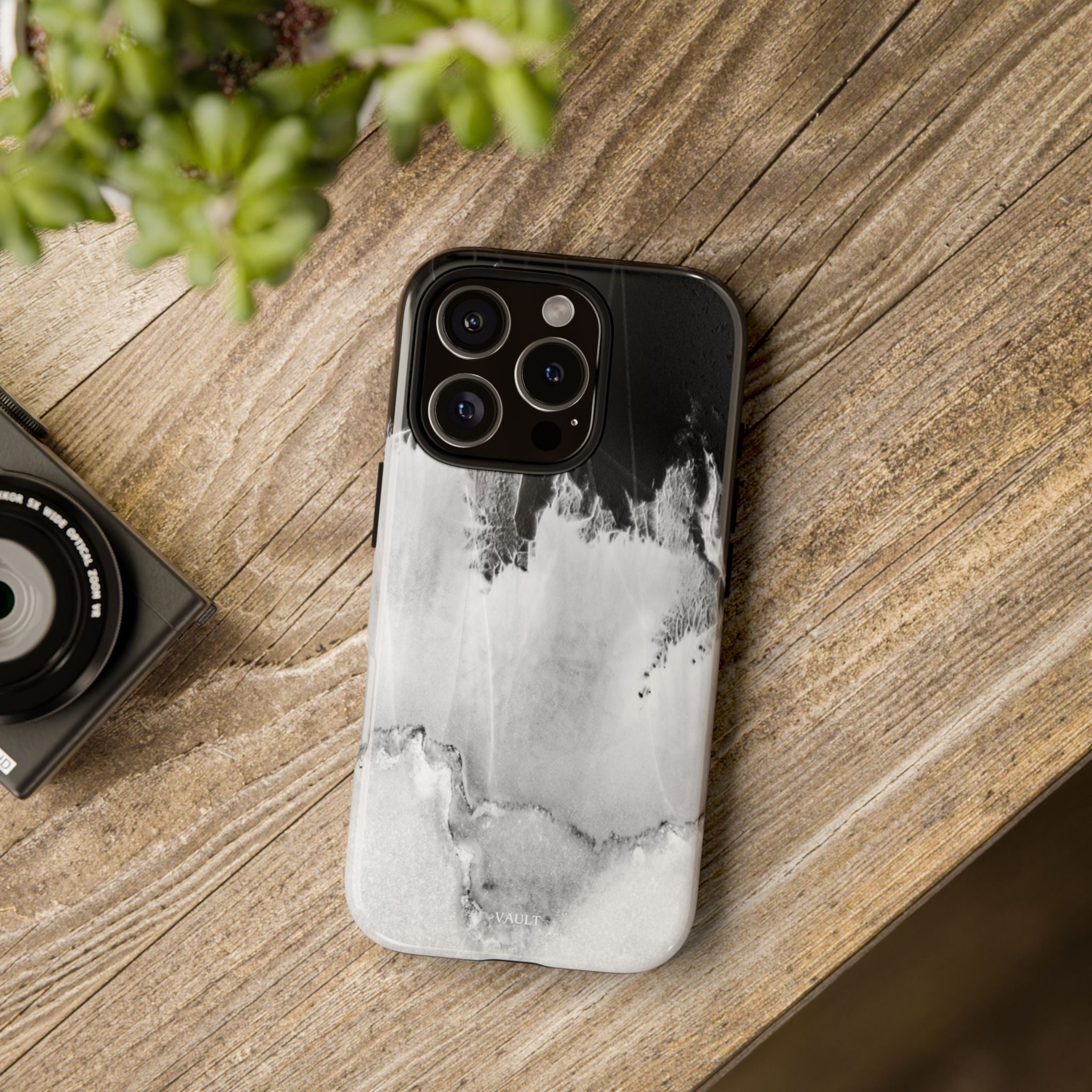 Marble Ink Tough Case — Black & White Abstract Phone Cover