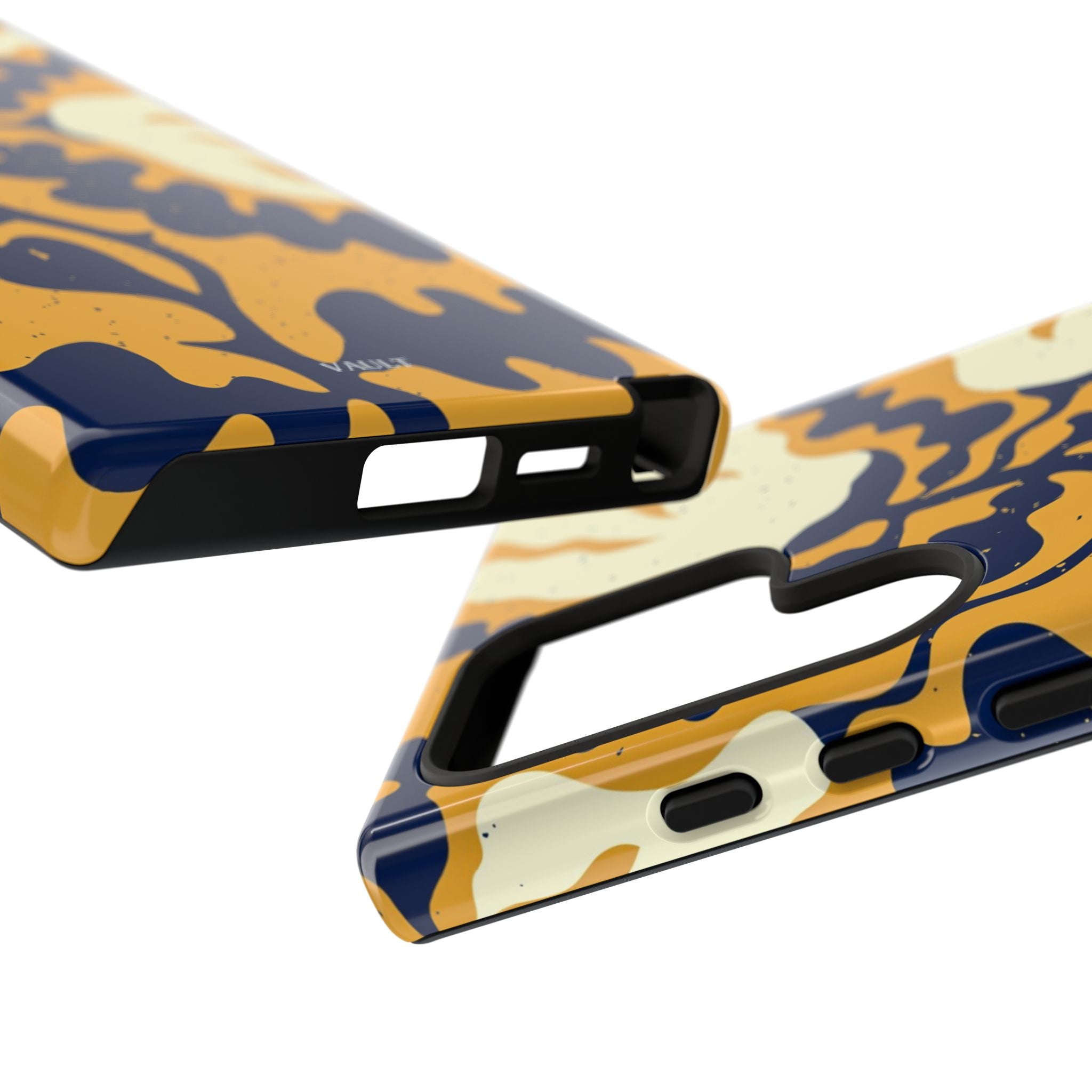 Bold Abstract Floral Phone Case (Navy & Mustard)