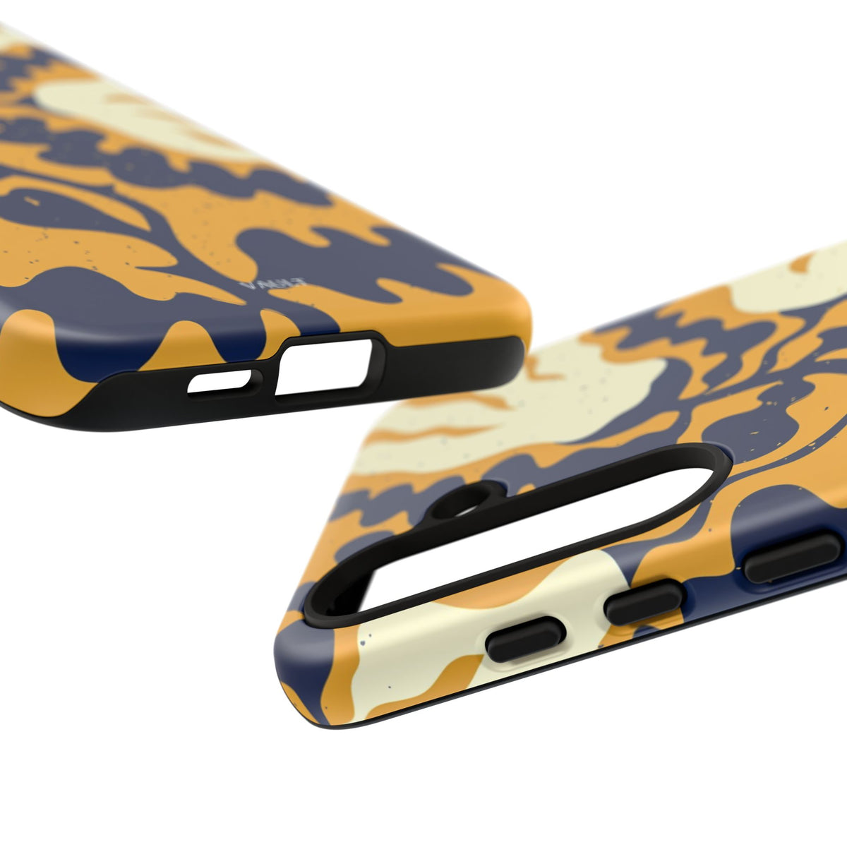 Bold Abstract Floral Phone Case (Navy & Mustard)
