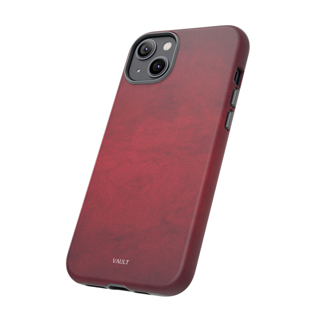 Red Leather Texture Phone Case Impact-Resistant Case