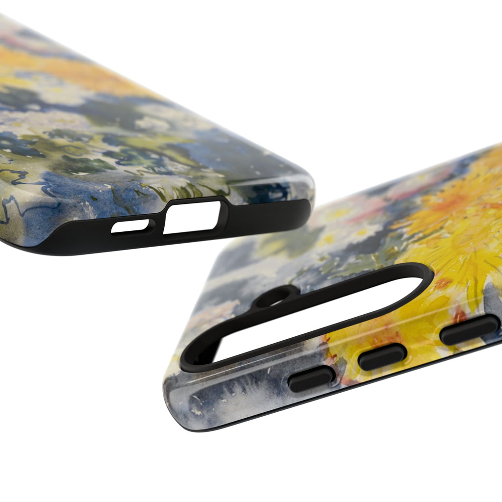Floral Watercolor Phone Case – Yellow Chrysanthemums Design