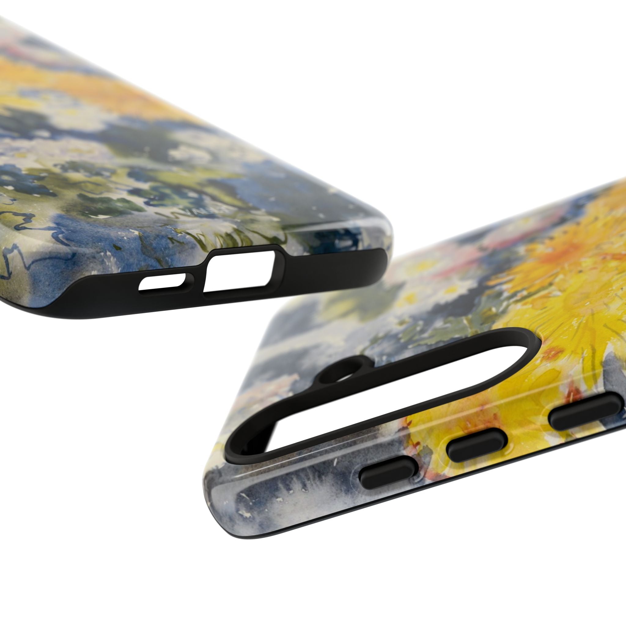 Floral Watercolor Phone Case – Yellow Chrysanthemums Design