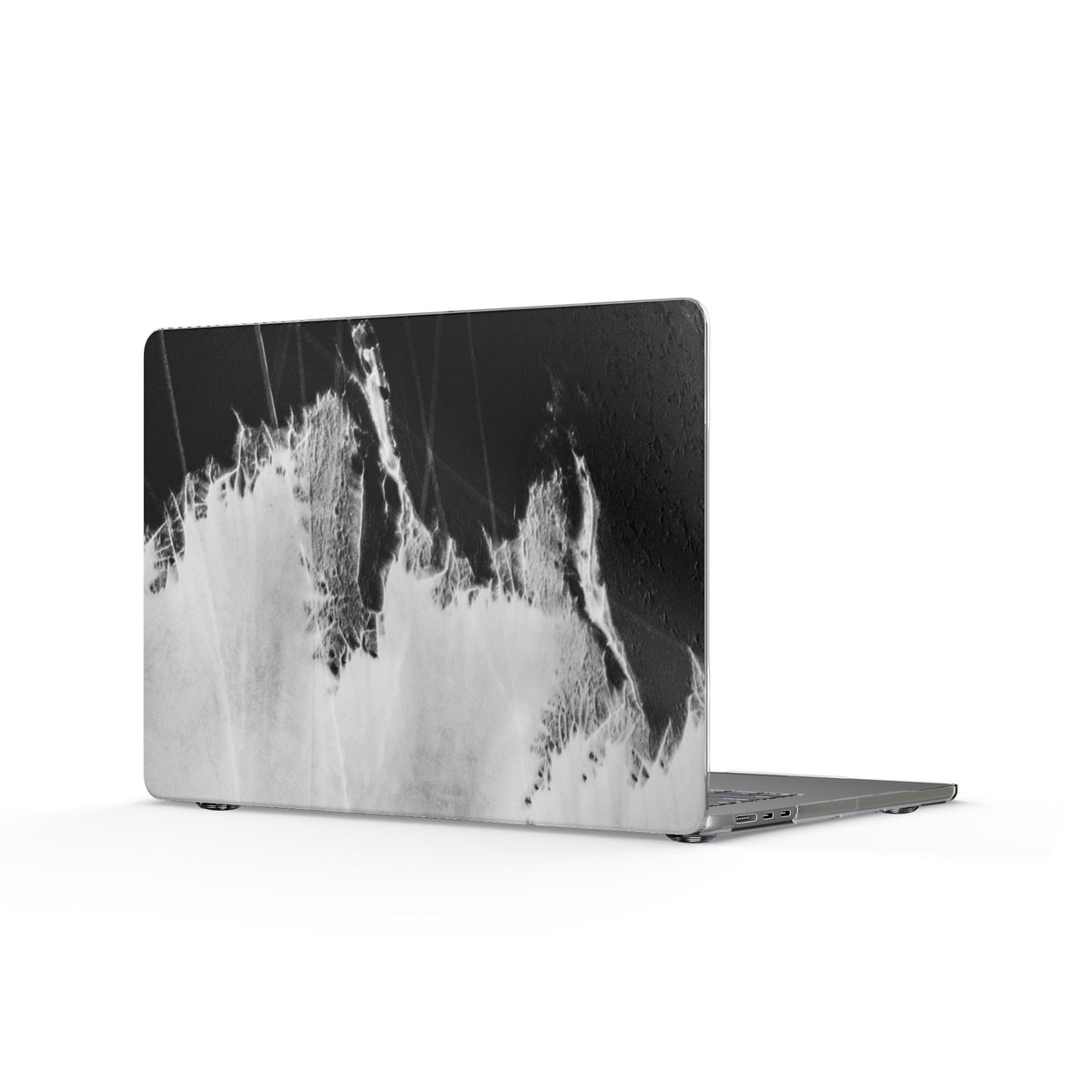 Monochrome Ink Wave Clear MacBook Case