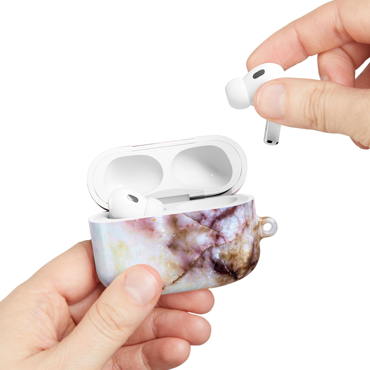 Marble Pink AirPod Case – Pink & Gold Marble Protective AirPods Cover
