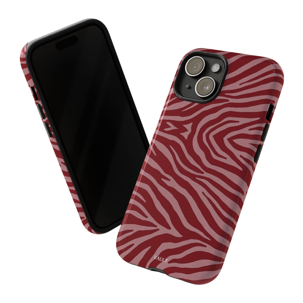 Red Zebra Print Tough Phone Case