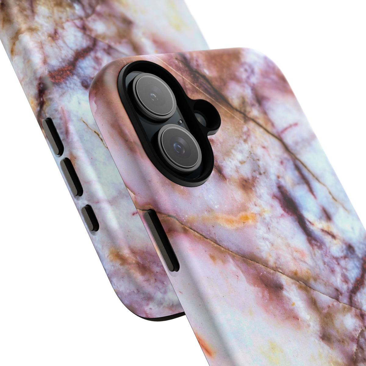 Marble Vein Tough Phone Case — Pink Quartz Protective Cover
