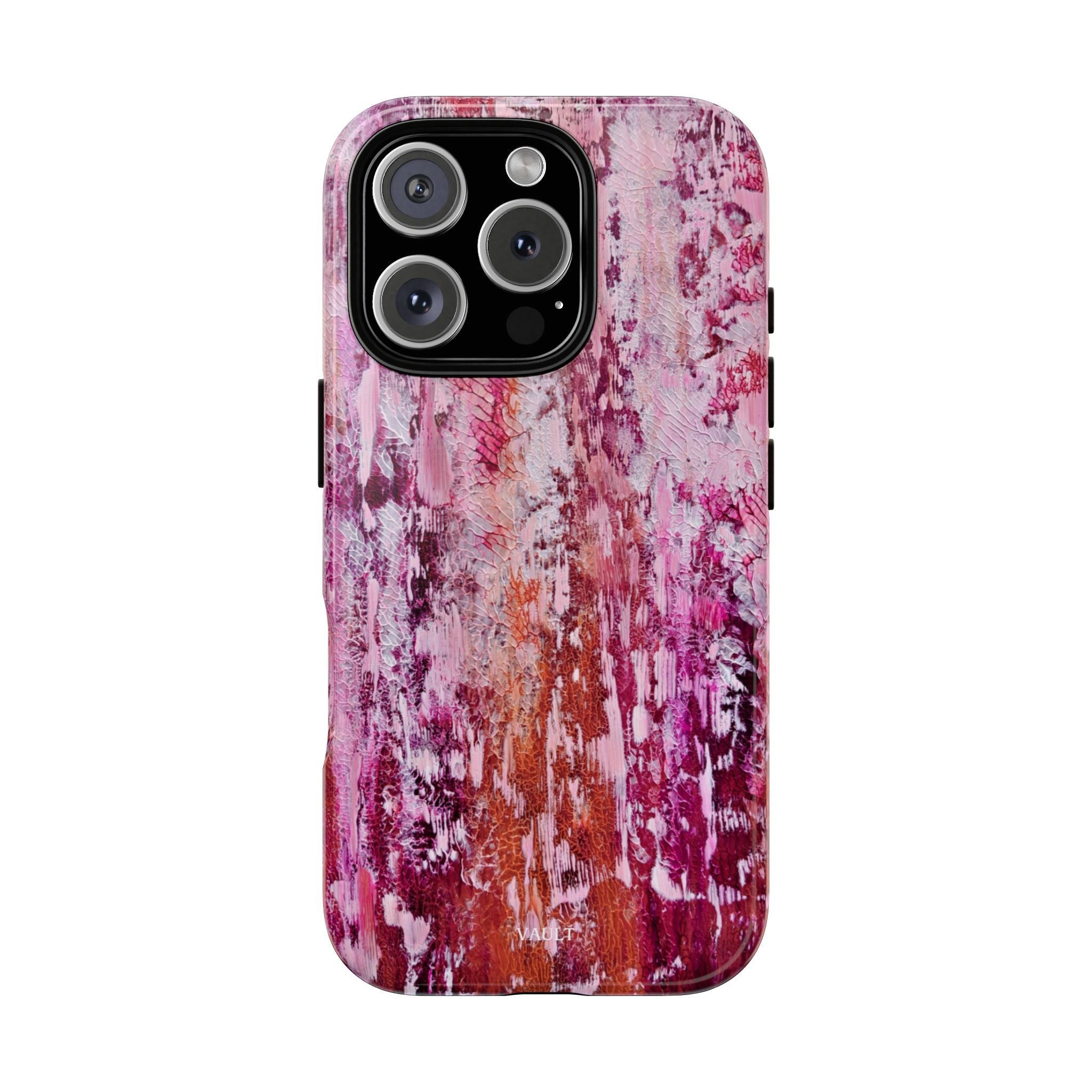 Pink Abstract Art Tough Phone Case — Protective Artistic Phone Cover