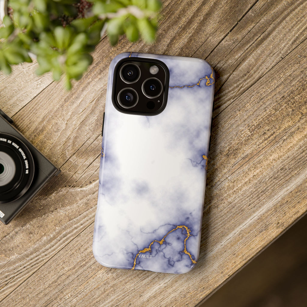 Purple Marble Tough Phone Case with Gold Veins