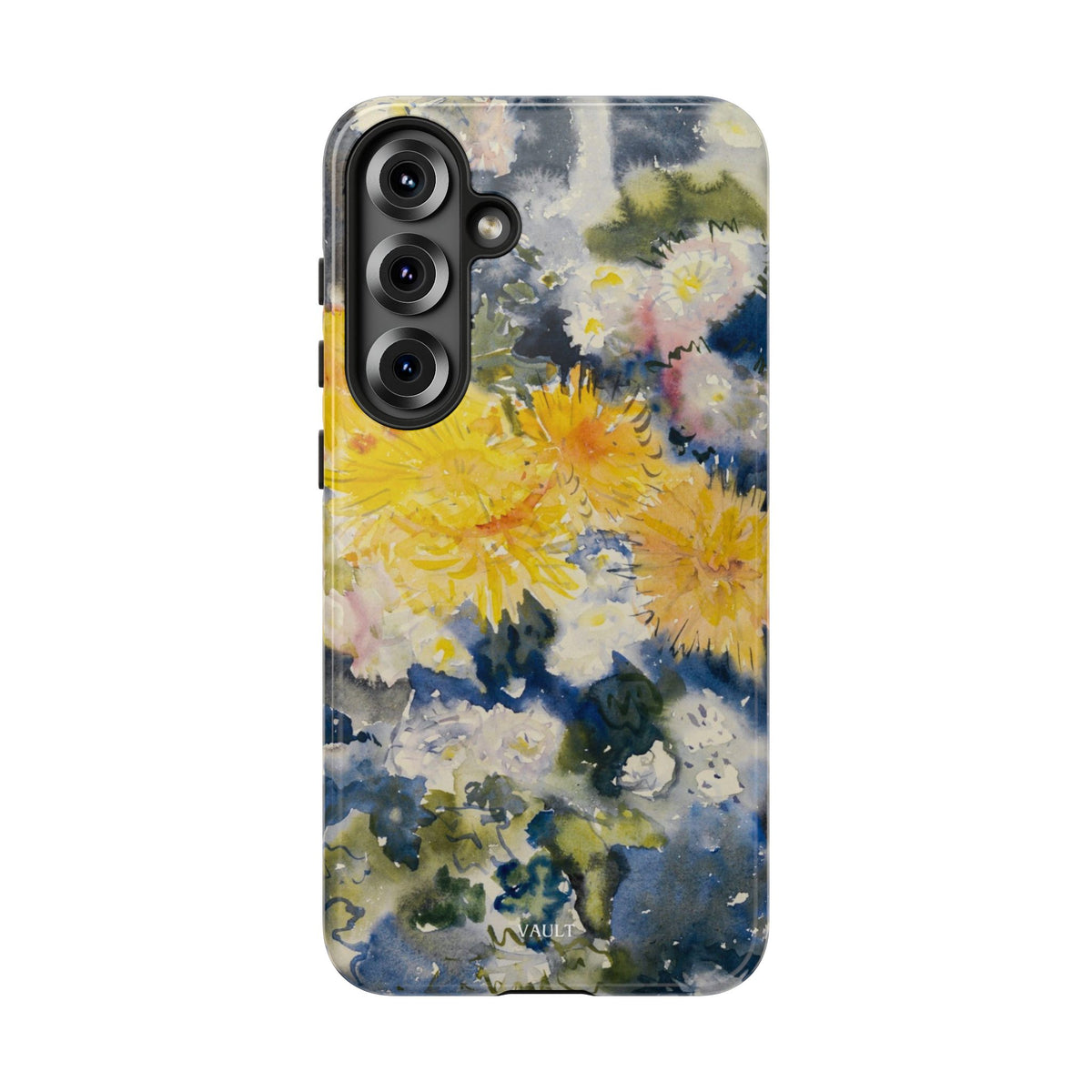 Floral Watercolor Phone Case – Yellow Chrysanthemums Design