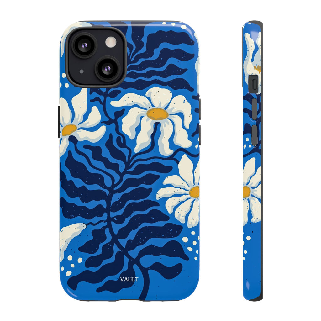 Blue Daisy Tough Phone Case — Floral Protective Phone Cover