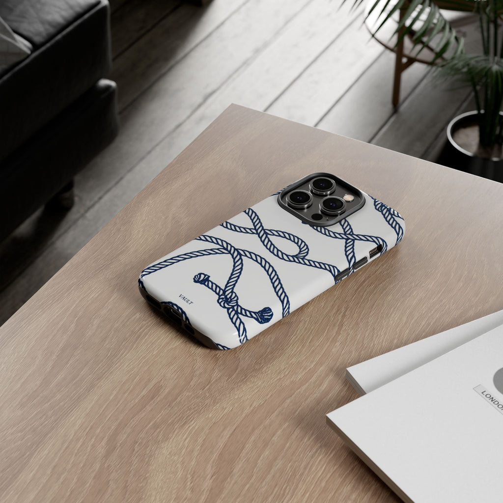 Nautical Rope Tough Case — Protective Phone Cover with Navy Knot Design