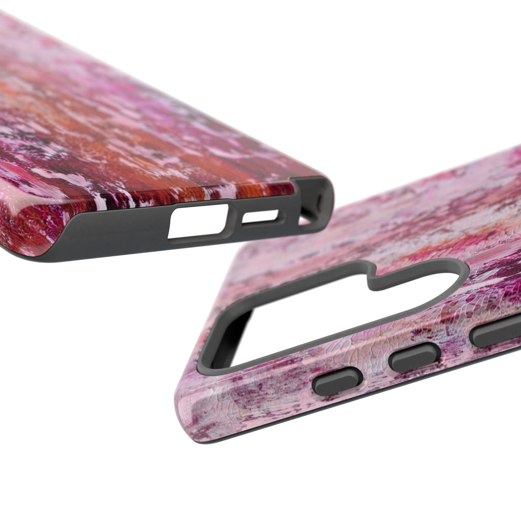Pink Abstract Art Tough Phone Case — Protective Artistic Phone Cover