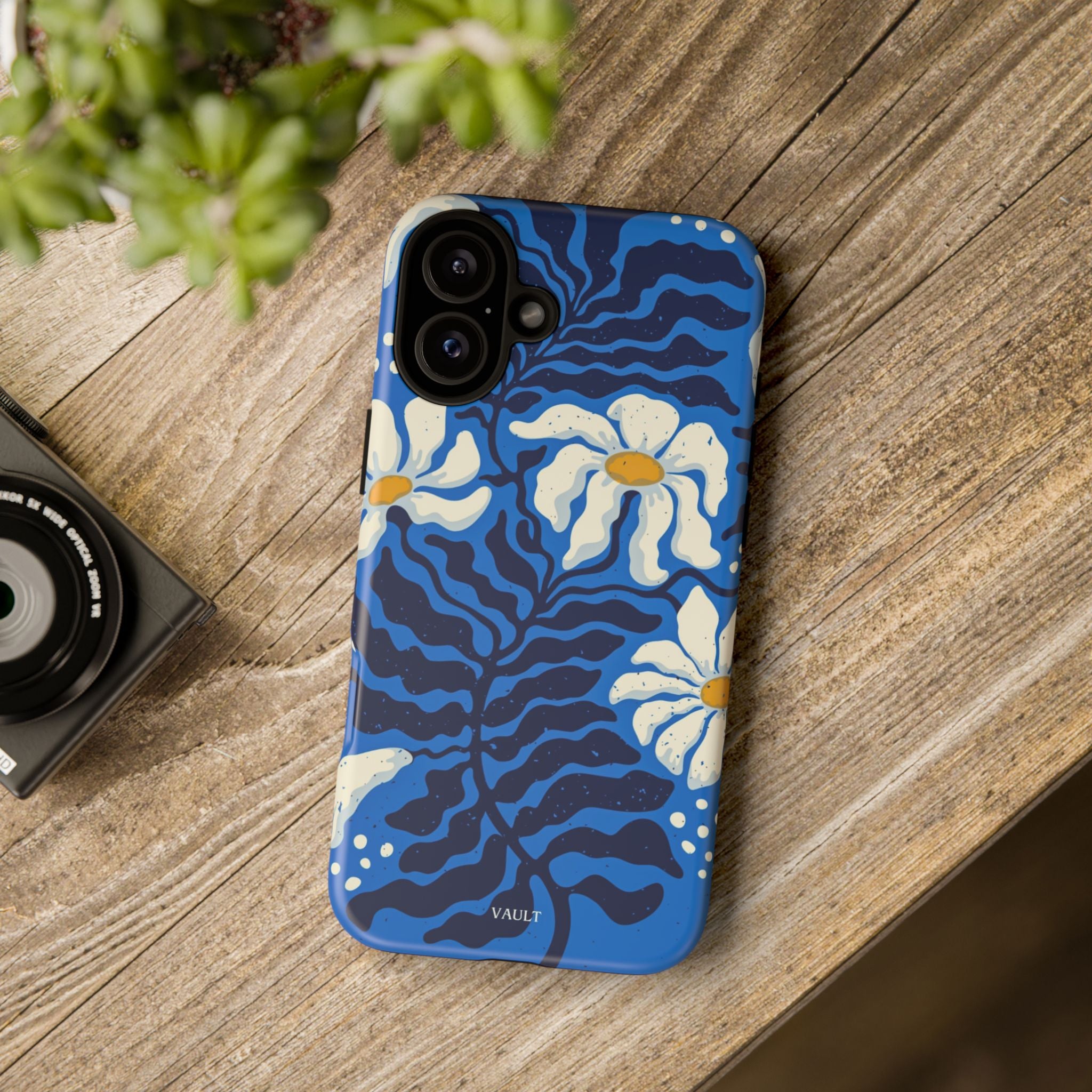 Blue Daisy Tough Phone Case — Floral Protective Phone Cover