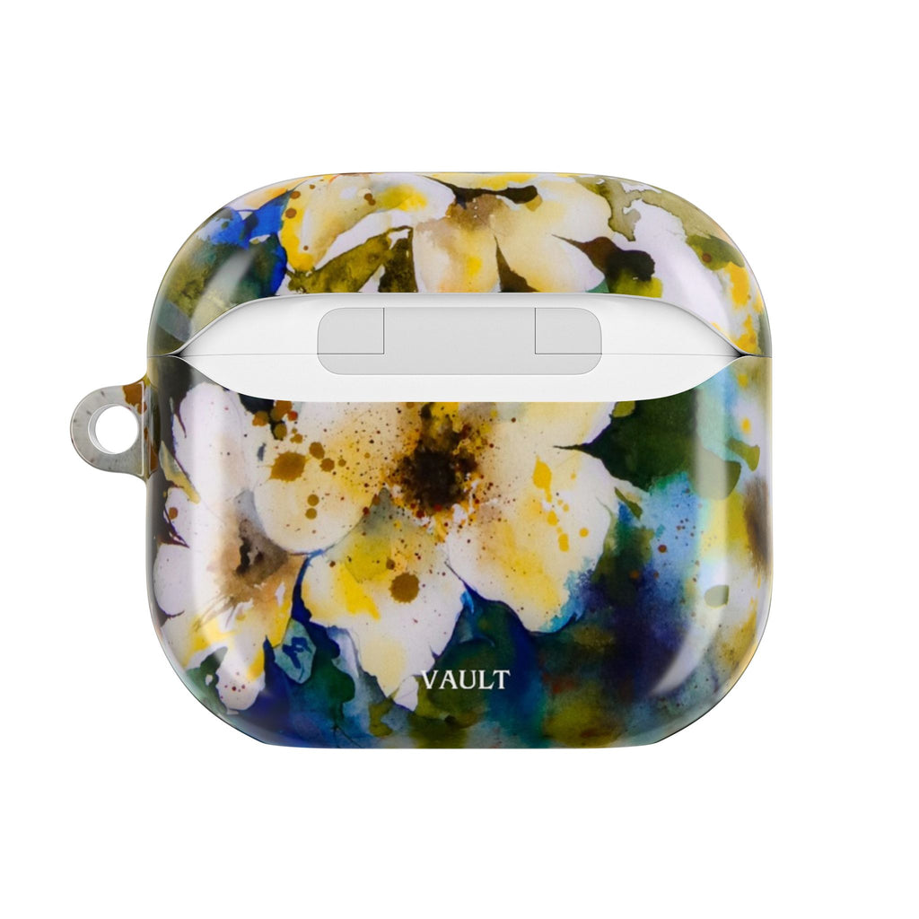 Floral Watercolor AirPod Case — White & Yellow Blossom Protective Cover
