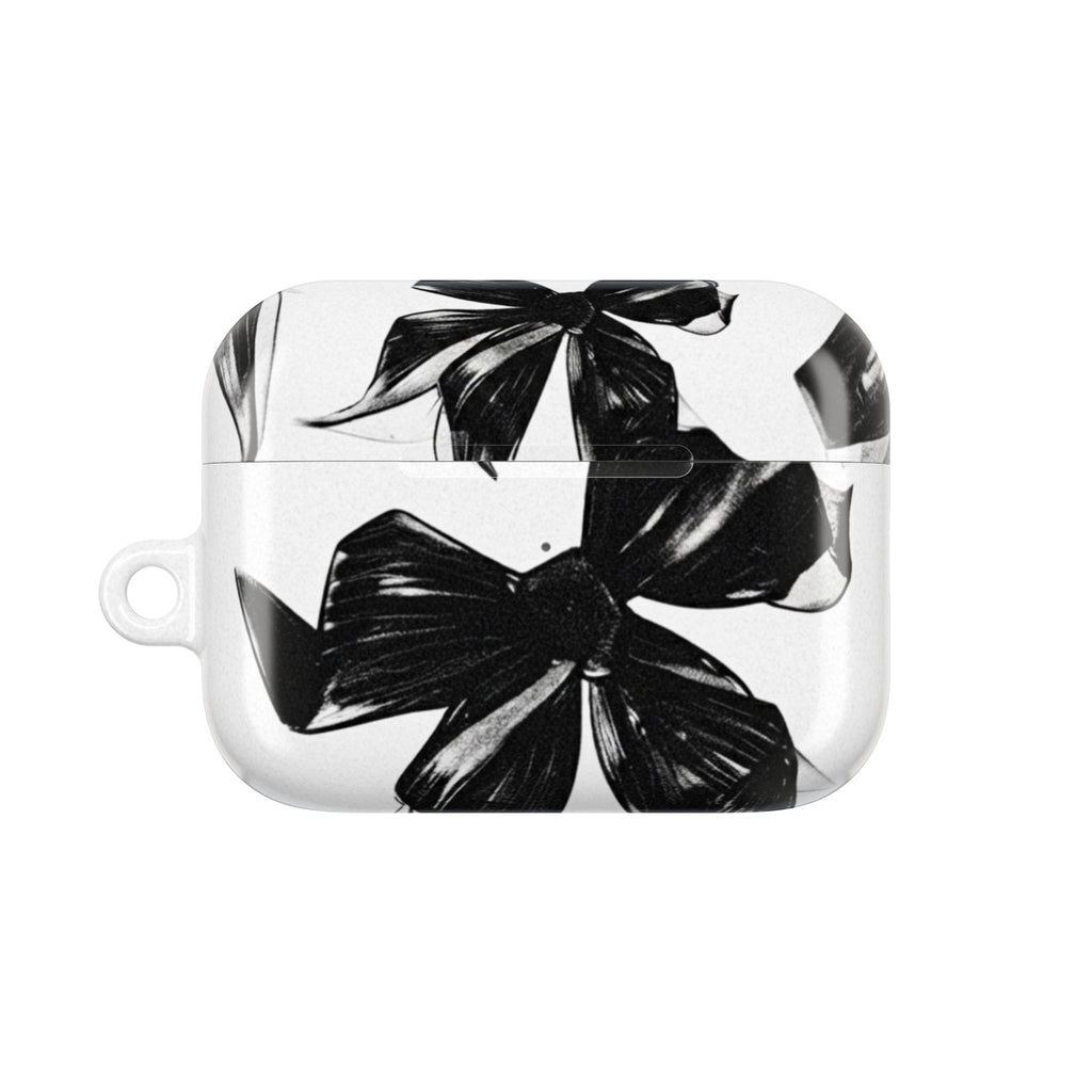 Floral Noir AirPod Case — Black & White Botanical Protective Cover