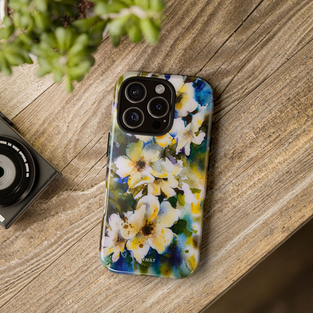 Floral Watercolor Tough Case – Yellow White Blossom Phone Cover