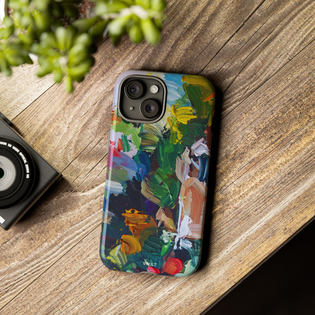 Abstract Paint Brushstroke Phone Case — Colorful Artistic Tough Case