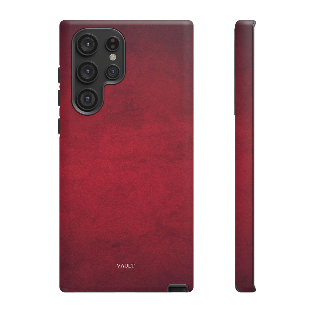 Red Leather Texture Phone Case Impact-Resistant Case
