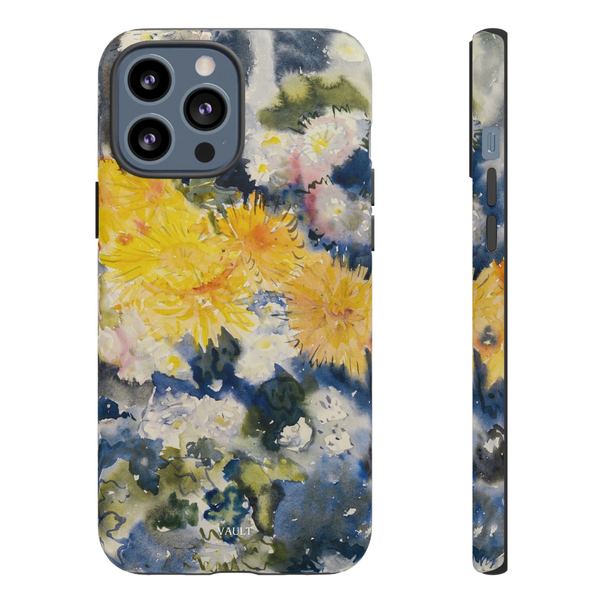 Floral Watercolor Phone Case – Yellow Chrysanthemums Design