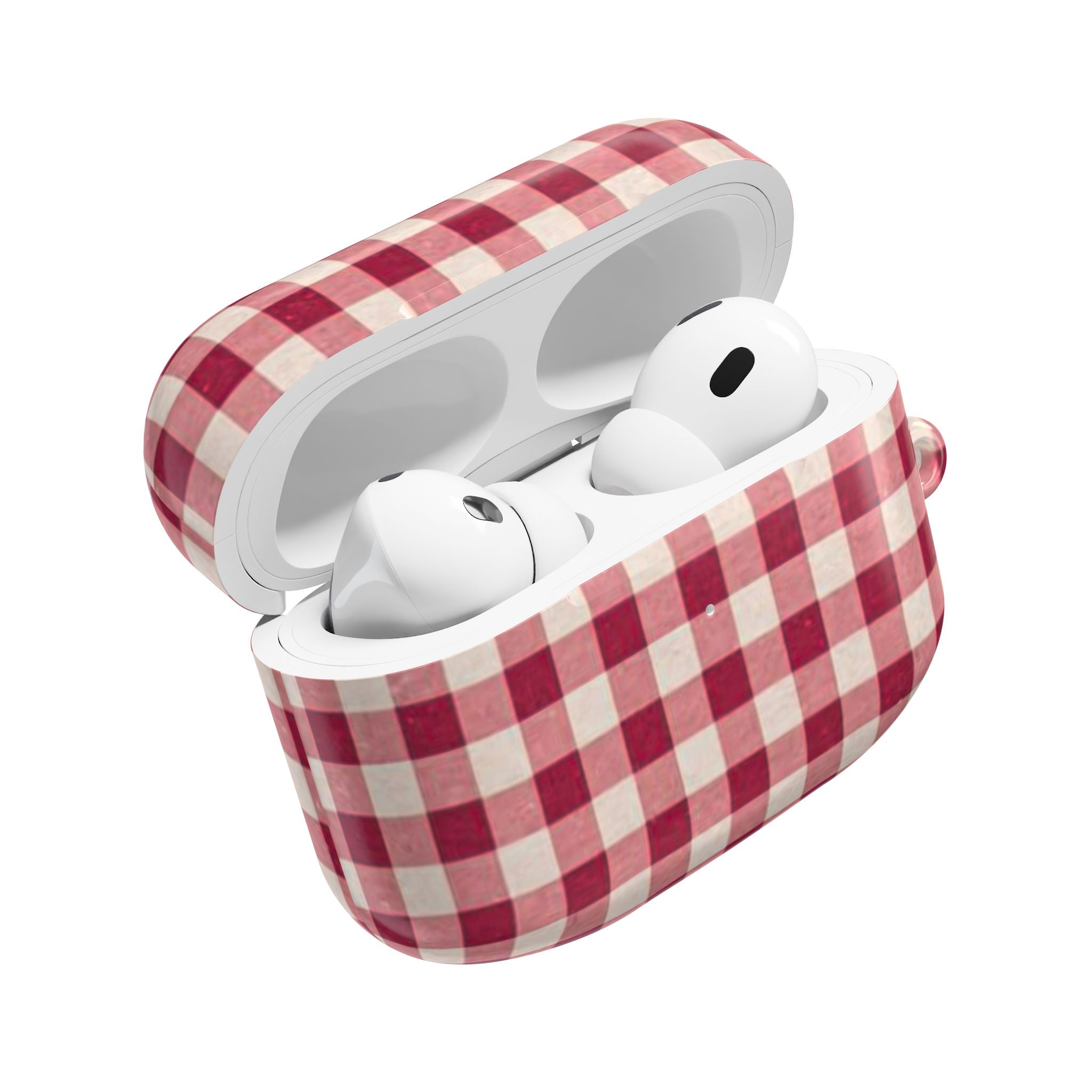 Plaid AirPod Case — Red Buffalo Check Protective Cover
