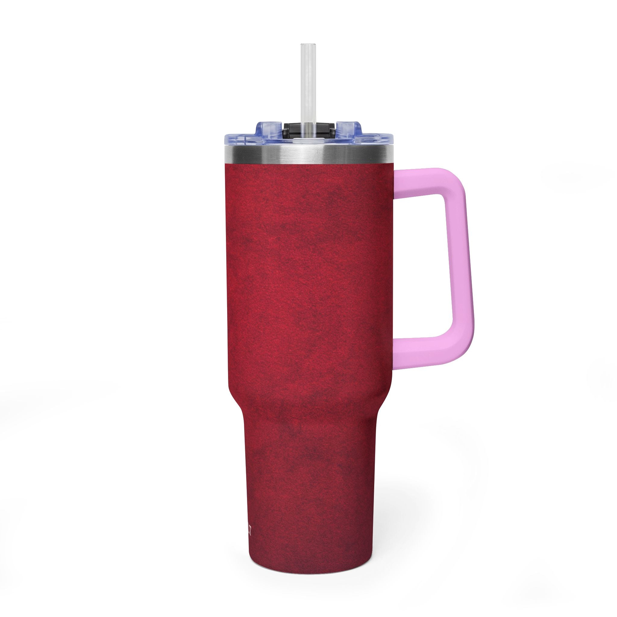 40oz Red Vacuum Tumbler – Insulated Travel Mug with Straw & Handle