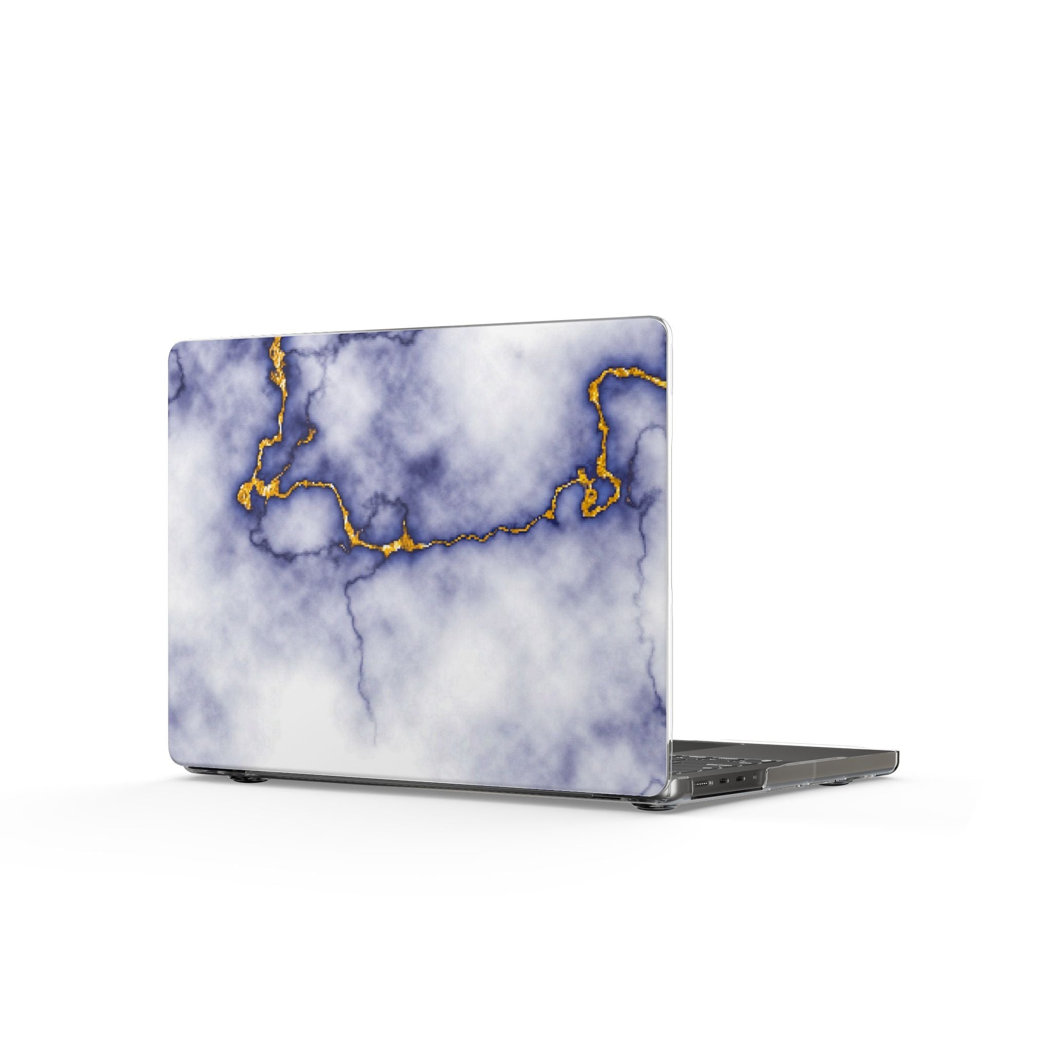 Purple Veins Marble Clear MacBook Case