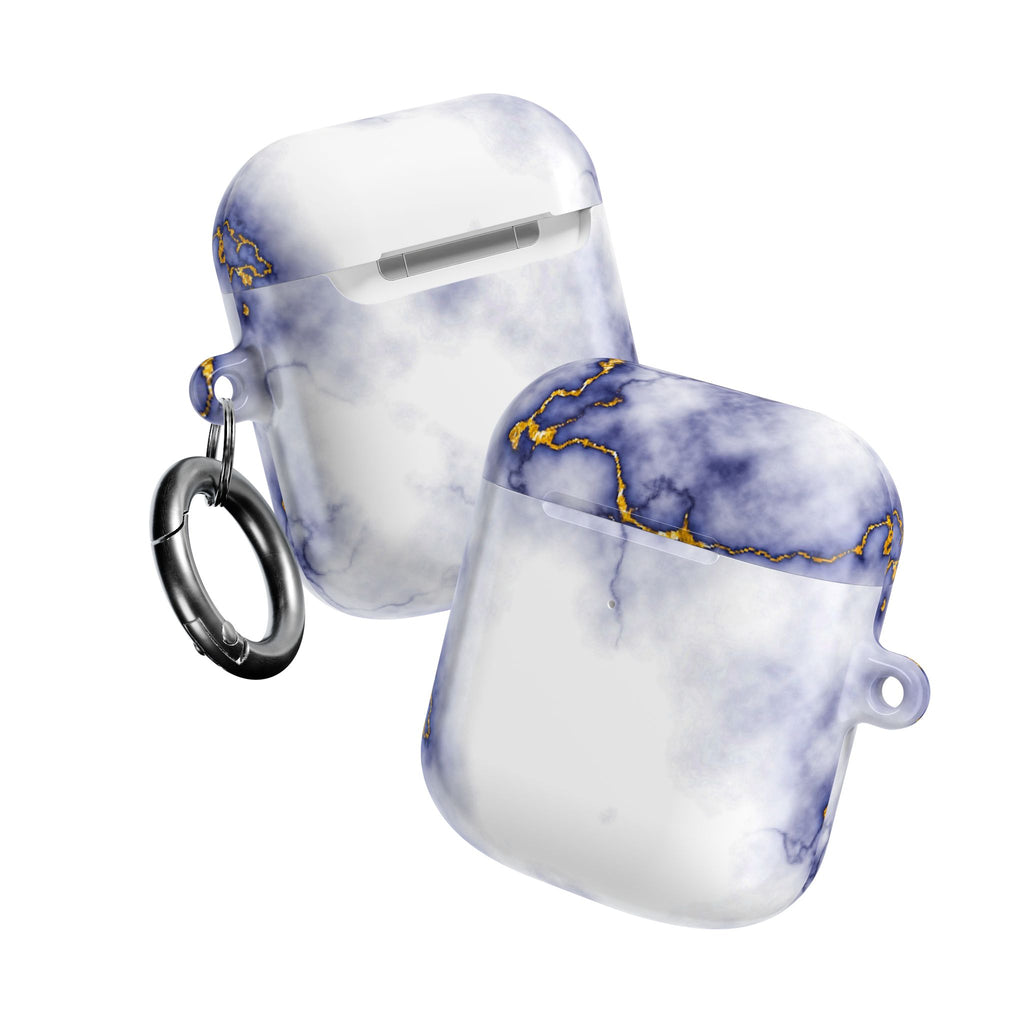 Marble Purple AirPod Case with Gold Veining — Elegant Protective Cover