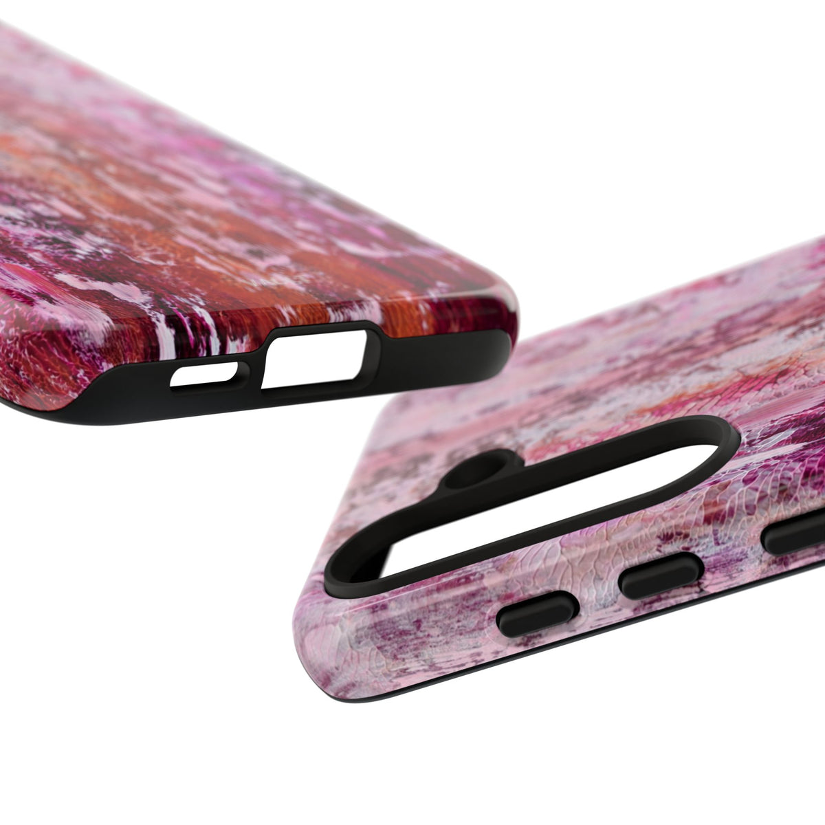 Pink Abstract Art Tough Phone Case — Protective Artistic Phone Cover