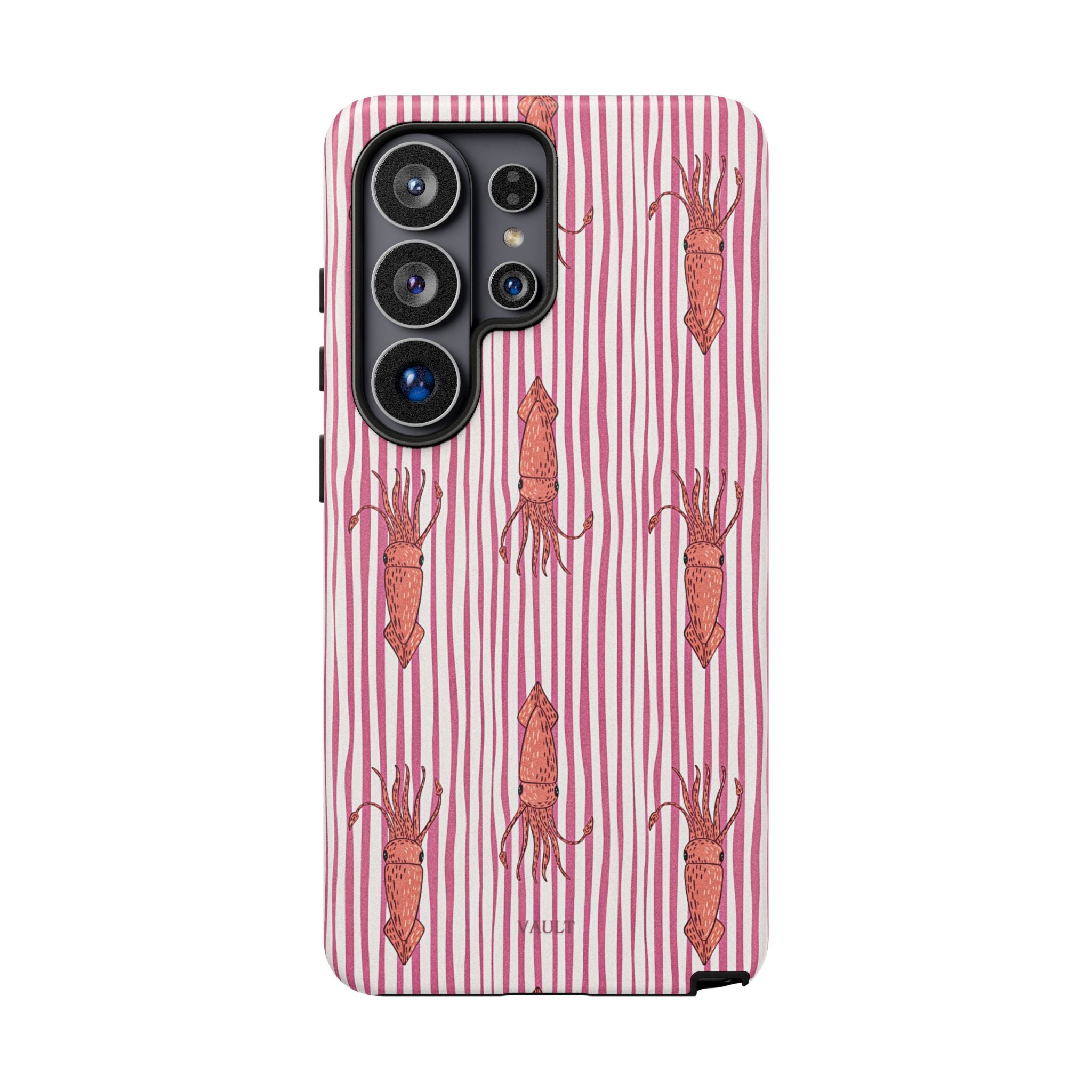Squid Stripe Phone Case — Pink Nautical Sea Creature Pattern