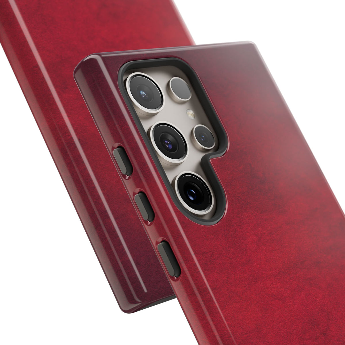Red Leather Texture Phone Case Impact-Resistant Case