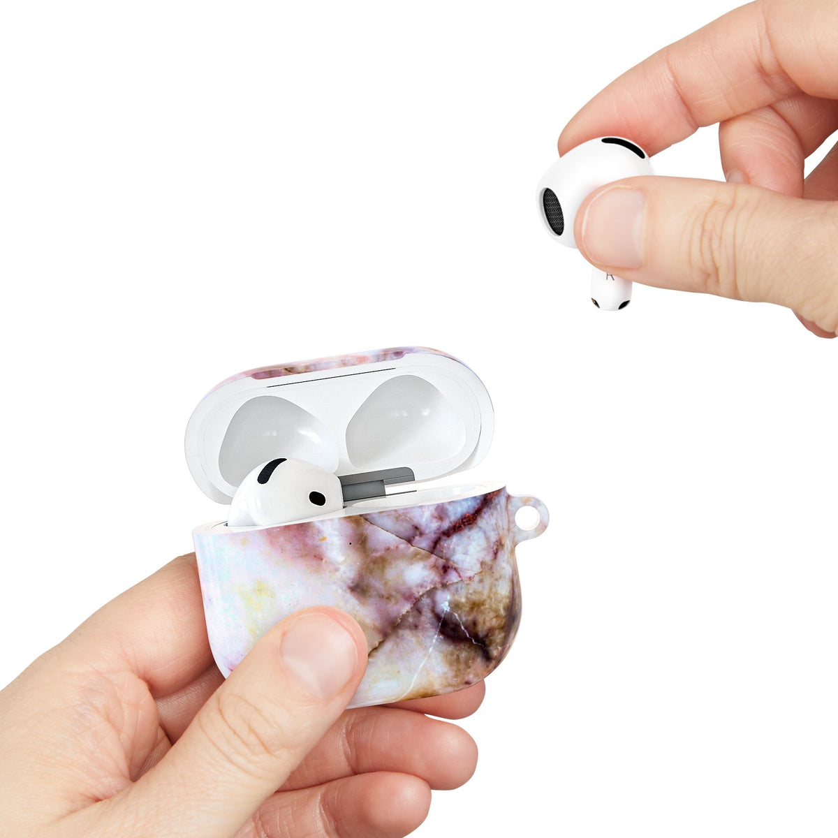 Marble Pink AirPod Case – Pink & Gold Marble Protective AirPods Cover