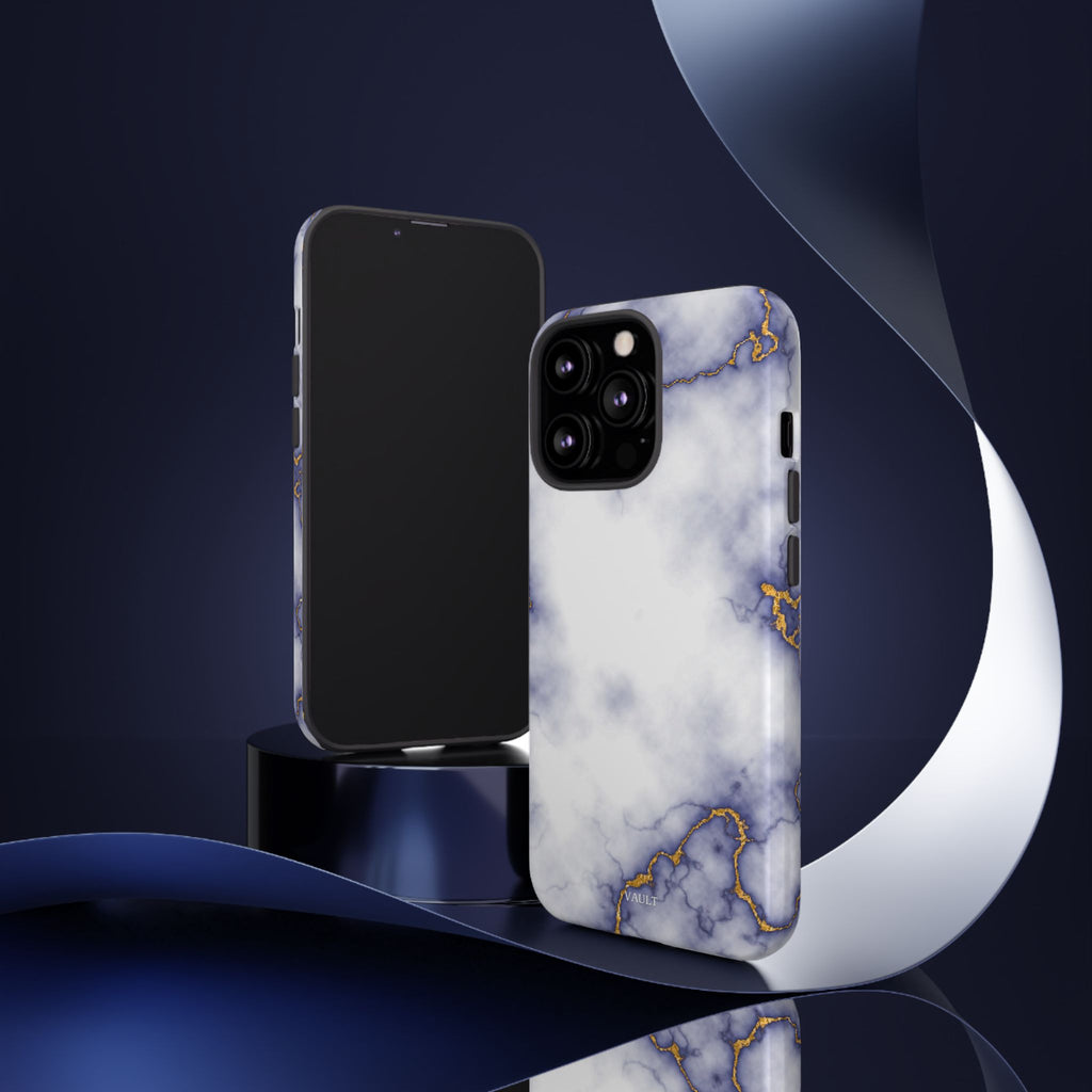 Purple Marble Tough Phone Case with Gold Veins