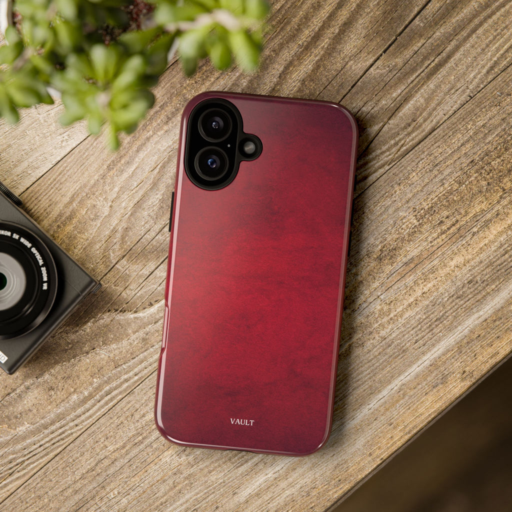 Red Leather Texture Phone Case Impact-Resistant Case