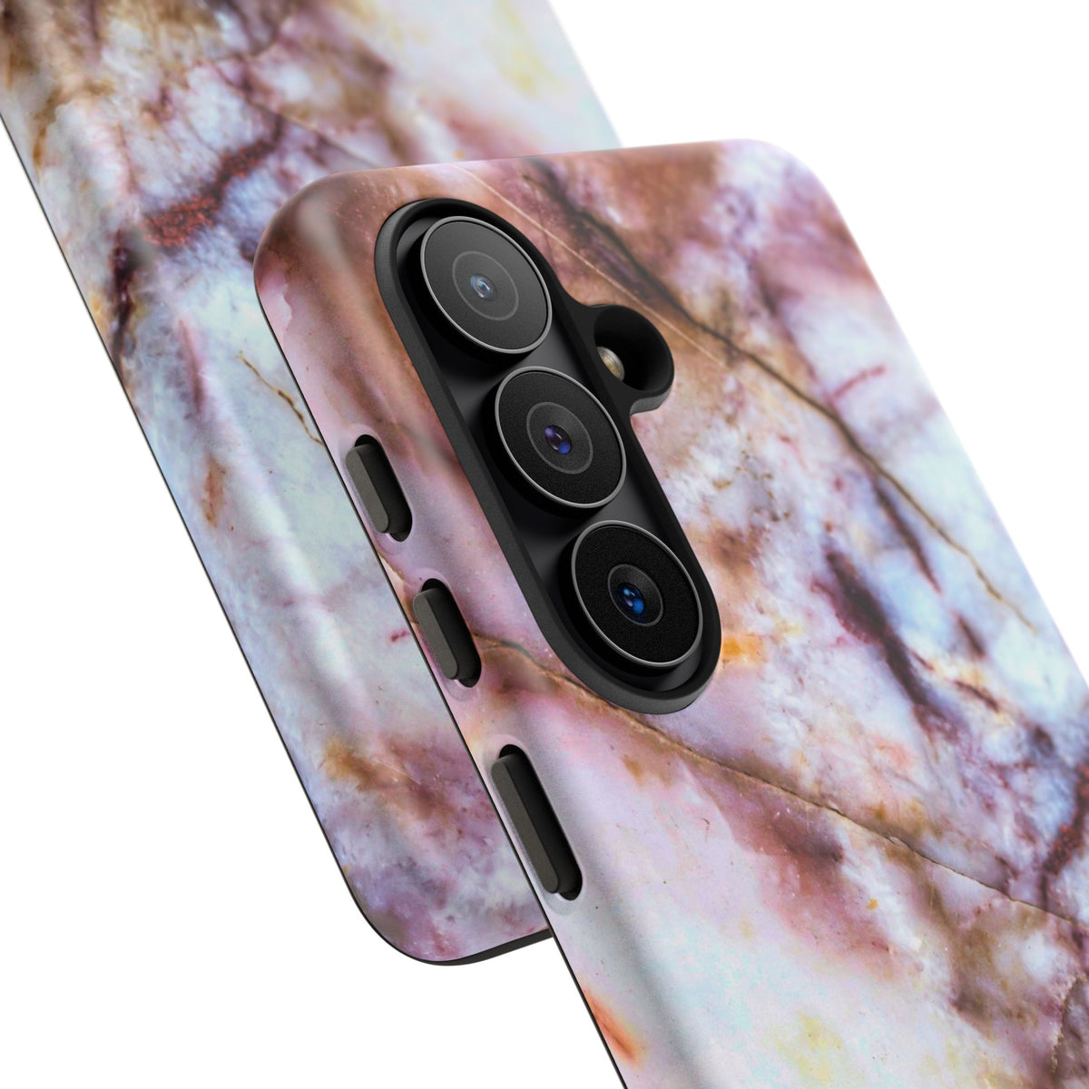 Marble Vein Tough Phone Case — Pink Quartz Protective Cover