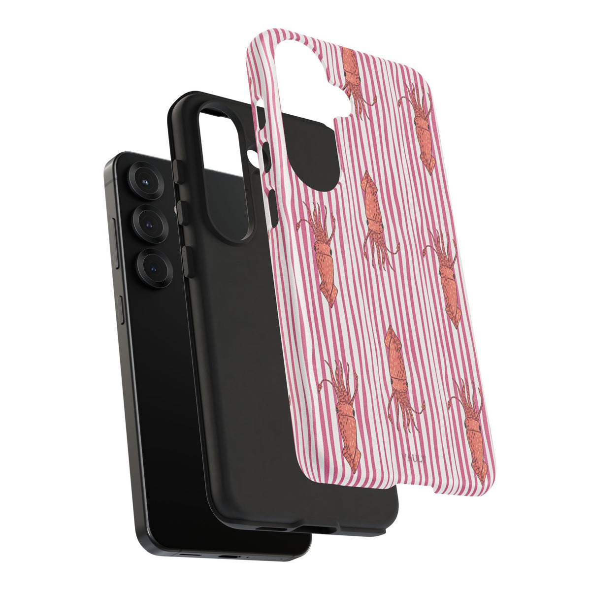 Squid Stripe Phone Case — Pink Nautical Sea Creature Pattern