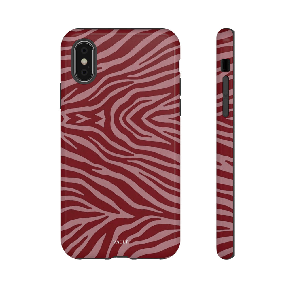 Red Zebra Print Tough Phone Case
