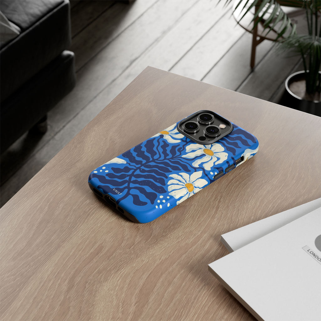Blue Daisy Tough Phone Case — Floral Protective Phone Cover