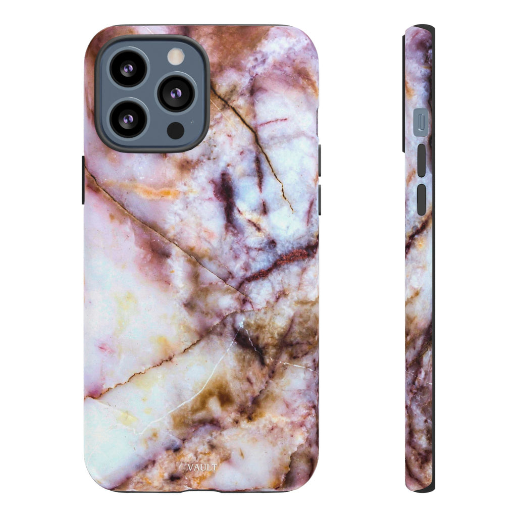 Marble Vein Tough Phone Case — Pink Quartz Protective Cover