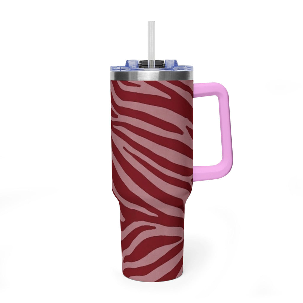 40oz Red Zebra Print Tumbler - Vacuum Insulated Travel Cup