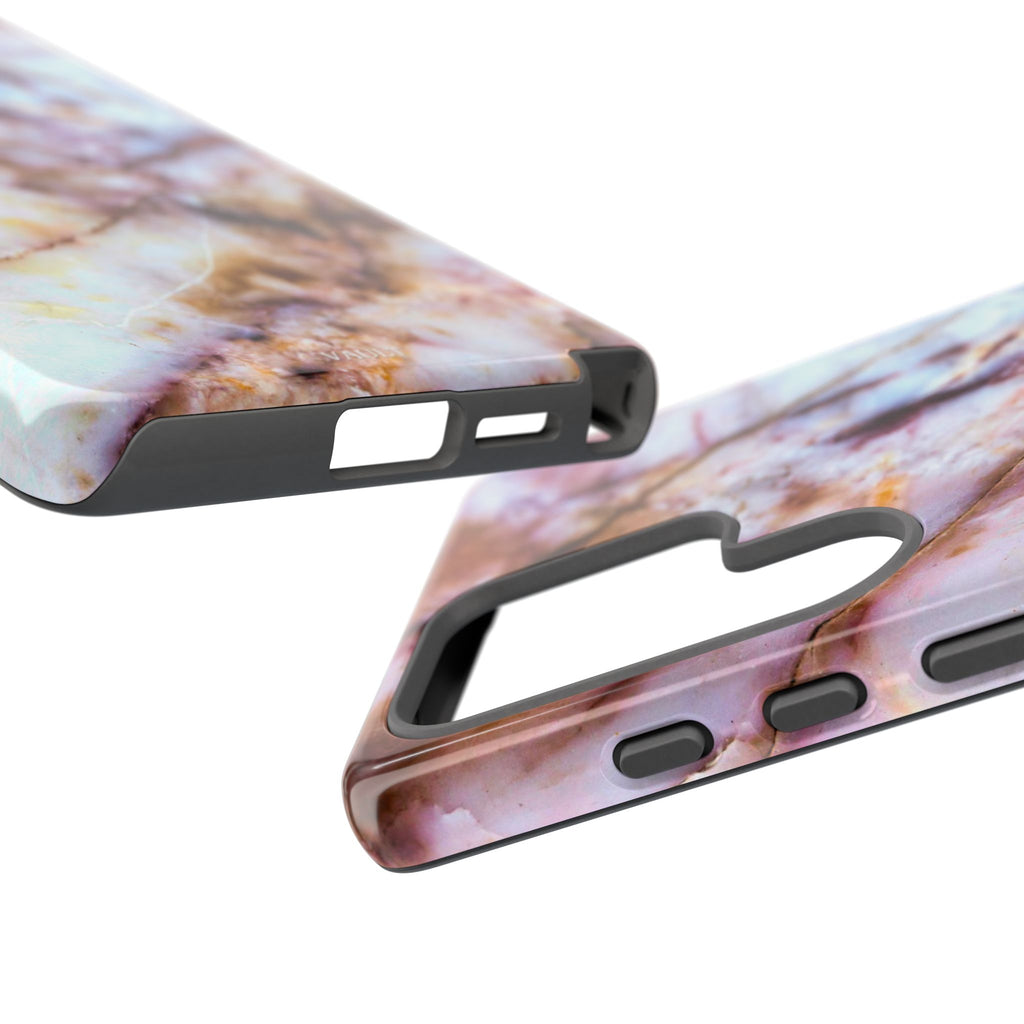 Marble Vein Tough Phone Case — Pink Quartz Protective Cover