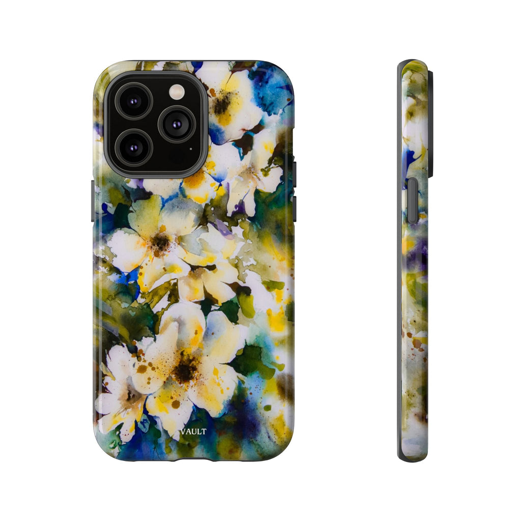 Floral Watercolor Tough Case – Yellow White Blossom Phone Cover